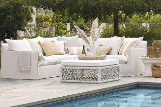 Perennials In the Loop Sea Salt Serena Lily Textured Loop Outdoor from Modern fabrics