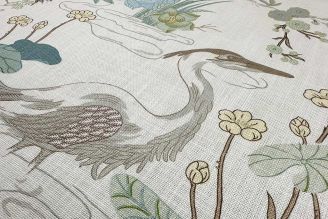 Lee Jofa Luzon: Jade | Crane Animal Insects Botanical Floral Designer Fabric