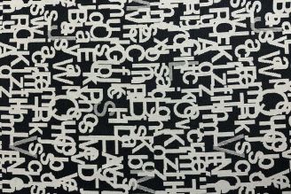 Letters Graffiti: Onyx | Crypton Upholstery, Pillow Fabric from Modern fabrics