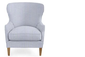 Perennials / Serena Lily Dock Stripe White Navy Outdoor Fabric