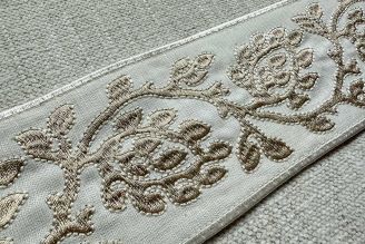 Samuel and Sons 3.25" Mare Embroidered Tape: Oyster | 5 YARDS for $125 Border