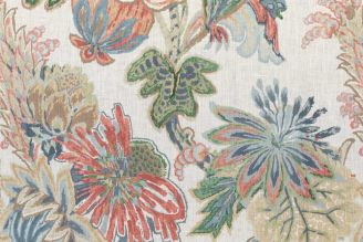 Thibaut Floral Gala: Wheat | Large Floral Linen Fabric